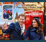 Stredoafrická republika Miniatúrny hárok 2017 MNH Harry Meghan - Kliknutím na obrázok zatvorte -